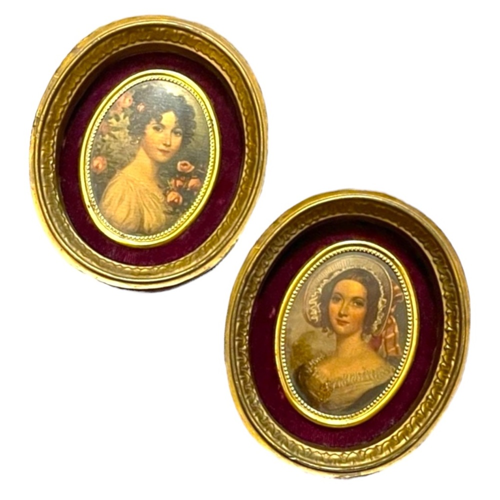 Vintage 1960s Kane Cameo Framed Cameo prints Ladies Countess & Dutchess